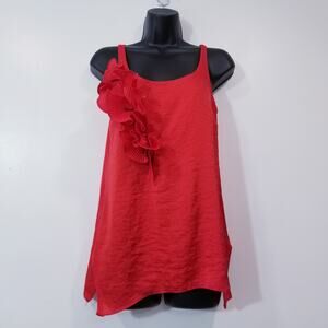 Cynthia Steffe Sateen Ruffle Scoop Neck Blouse